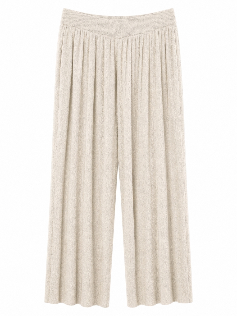 Barefoot Dreams NWT Cozy Chic Wide Leg Lounge Pants Soft Cream Pull On Pants Med